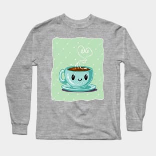 Happy Coffee Green Long Sleeve T-Shirt